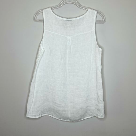 Francesca Bettini Women’s Small 100% Linen White Tank Top - Picture 2 of 5
